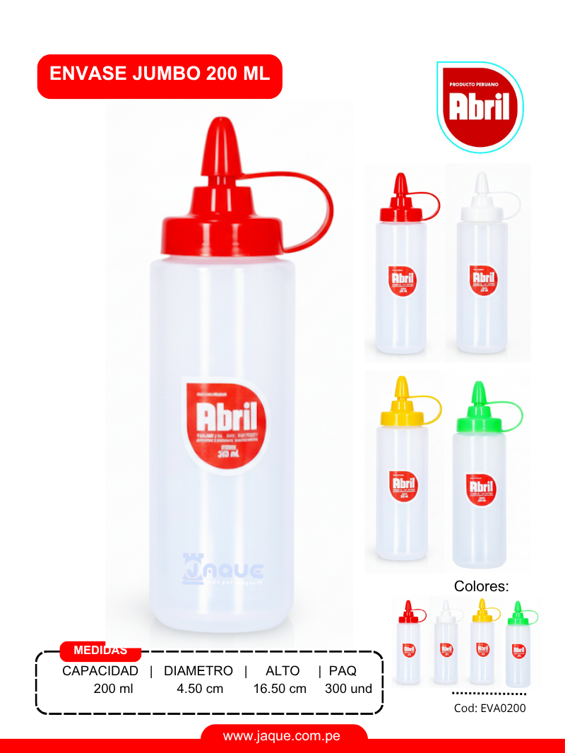 ENVASE JUMBO 200 ML (EVA0200)-ABRIL